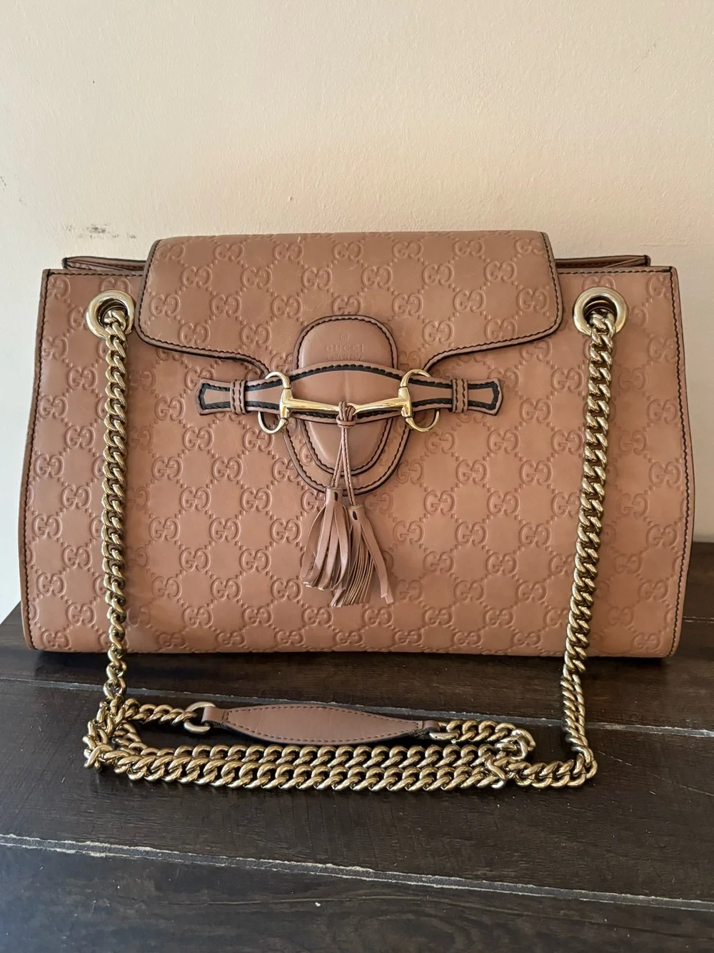 Gucci Emily GG Monogram Leather Shoulder Bag